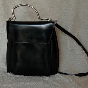 STYLISH LADIES SMALL
LEATHER BACKPACK PURSE with steel handle 
FOR WOMEN
